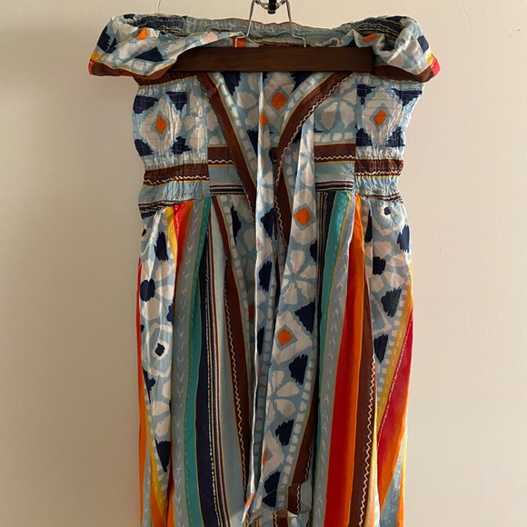 ZARA (TRF) Multicolour Strapless Dress with Bow - Picture 4 of 8